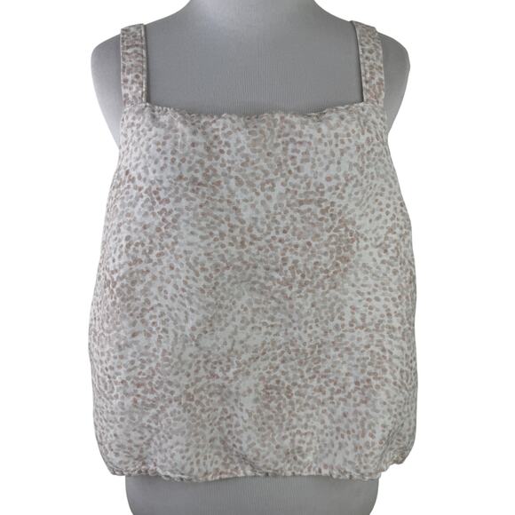 Cloth & Stone Women's Linen Spotted Button Back Tank Shirt Size Large - Picture 1 of 7